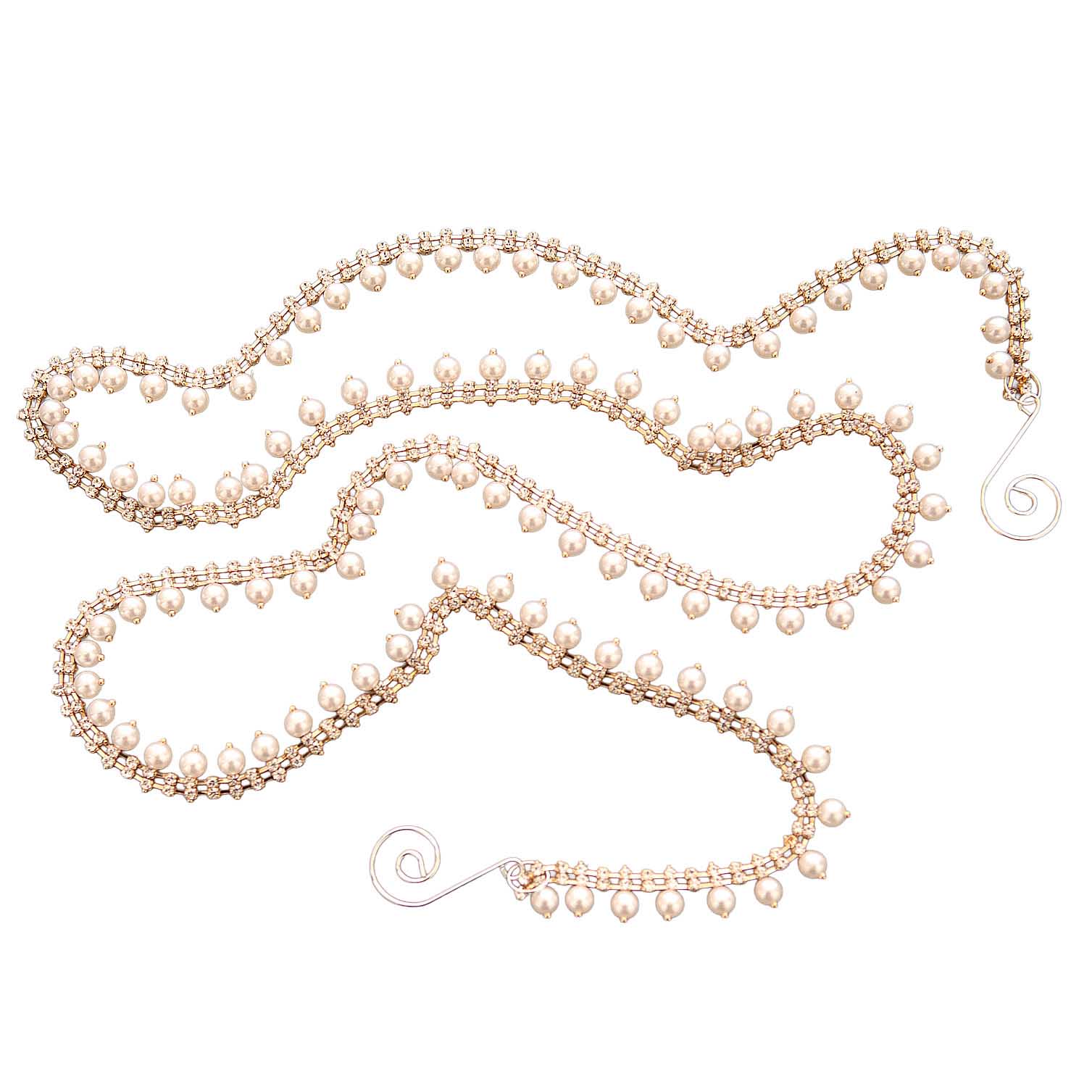 Vetur Gold Pearls Garland w/Rhinestones 157cm